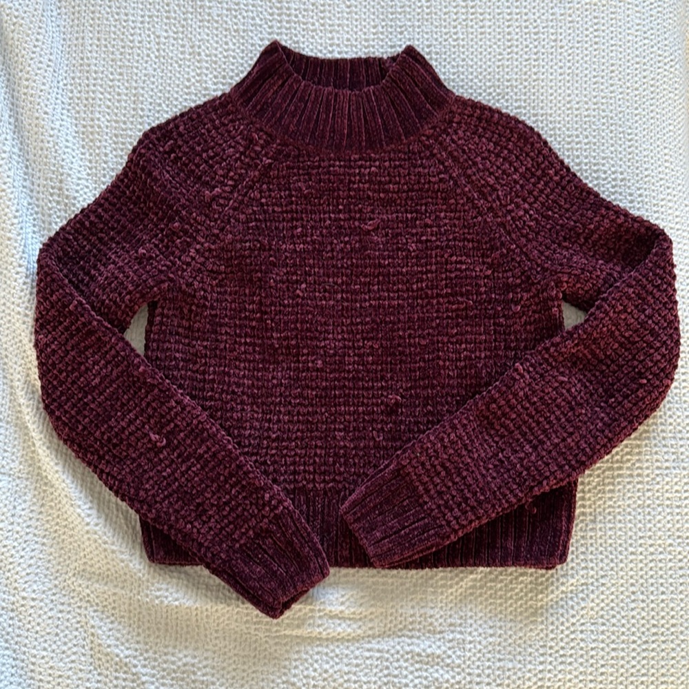 Burgundy Chenille Knit Sweater